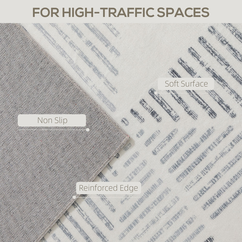 HOMCOM Grey Geometric Non Slip Rug 120 x 170cm Image 8