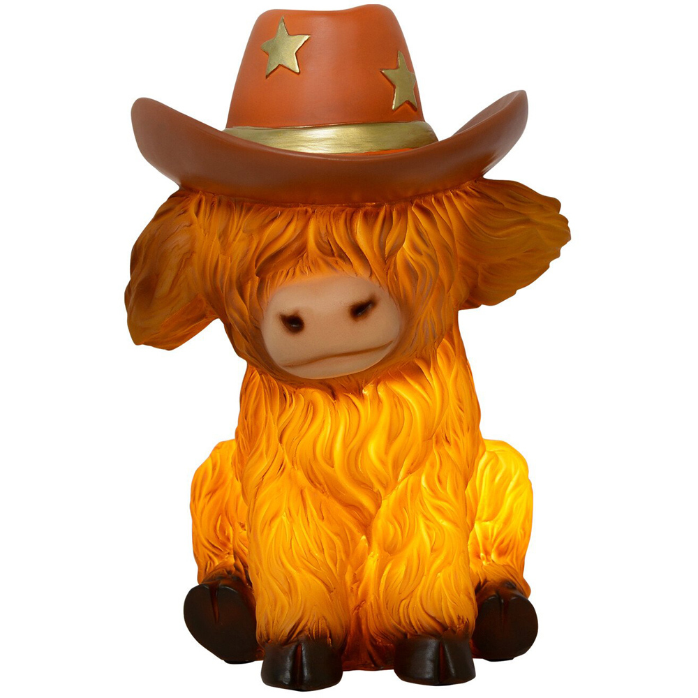 Highland Cow Battery Table Light Brown Image 2