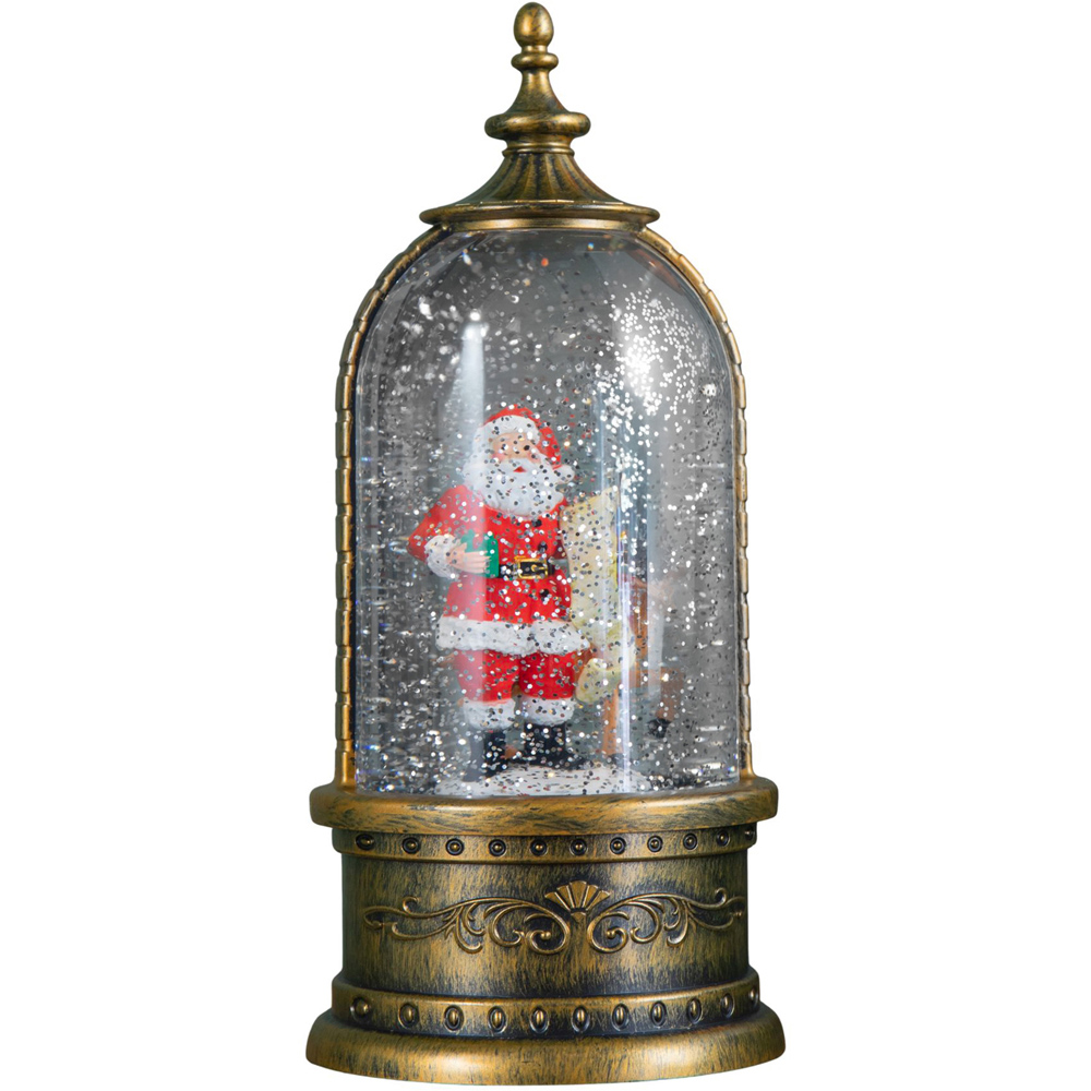 Samuel Alexander Santa and Deer Scene Water Spinner Cloche Christmas Decoration 29cm Image 1