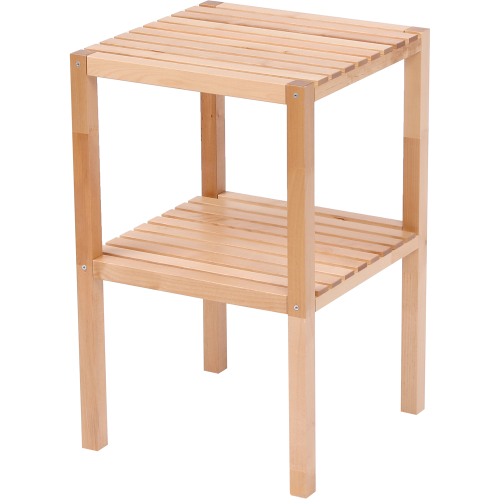 FurnitureHMD Single Shelf Natural Birch Wood Bookcase Image 2
