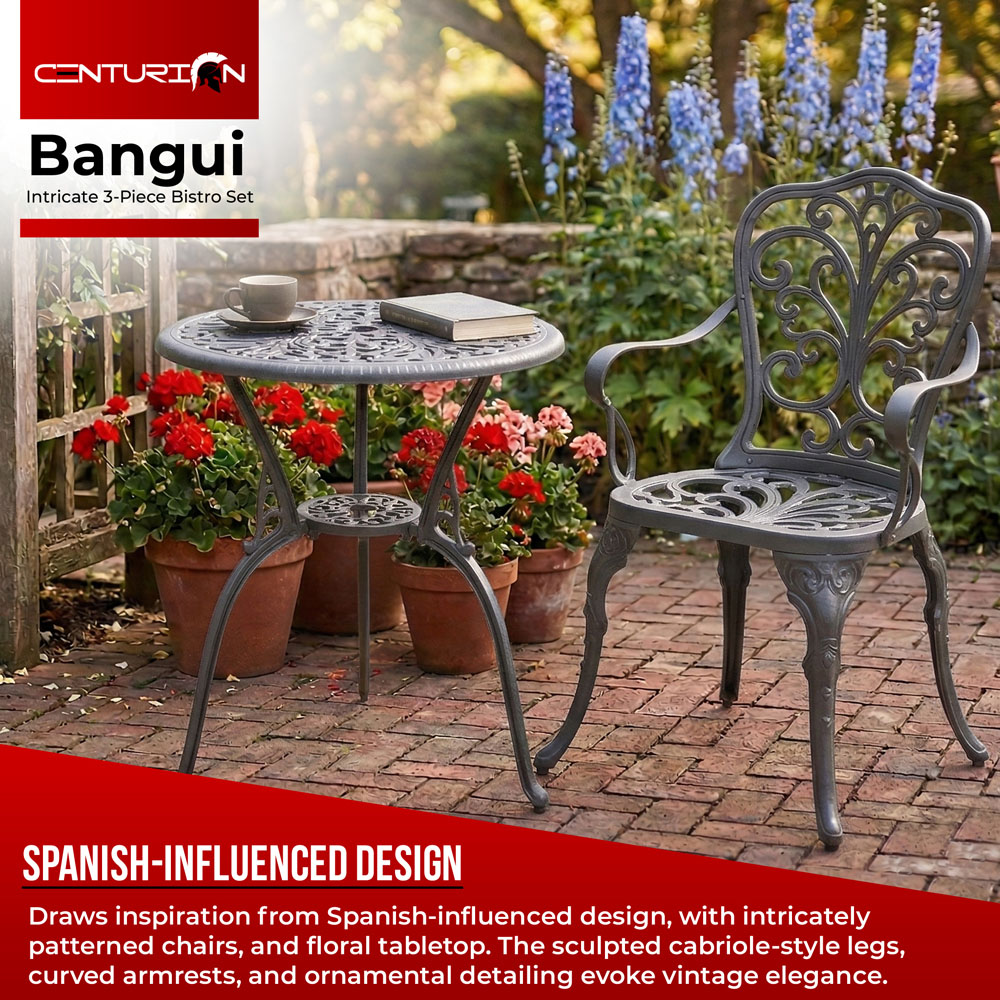 Centurion Supports Bangui 2 Seater Bistro Set Grey Image 4