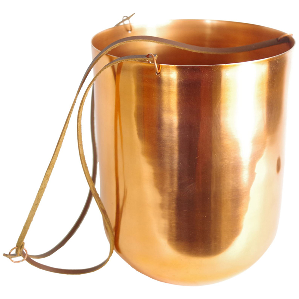 Leaf Copper Hanging Planter 18 x 22cm Image 3