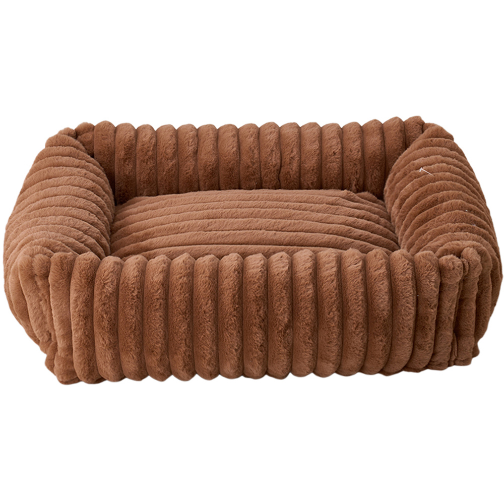 H&O Direct 92cm Dark Brown All Season Soft Pet Bed Image 3
