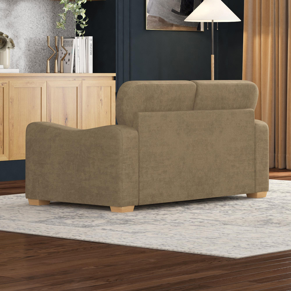 Theadford 2 Seater Mink Plush Velvet Fixed Back Sofa Image 6