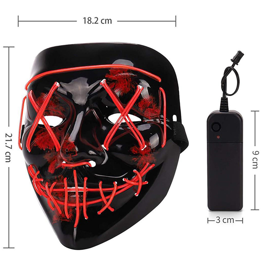 Shatchi Orange Halloween LED Stitched Purge Mask Image 5