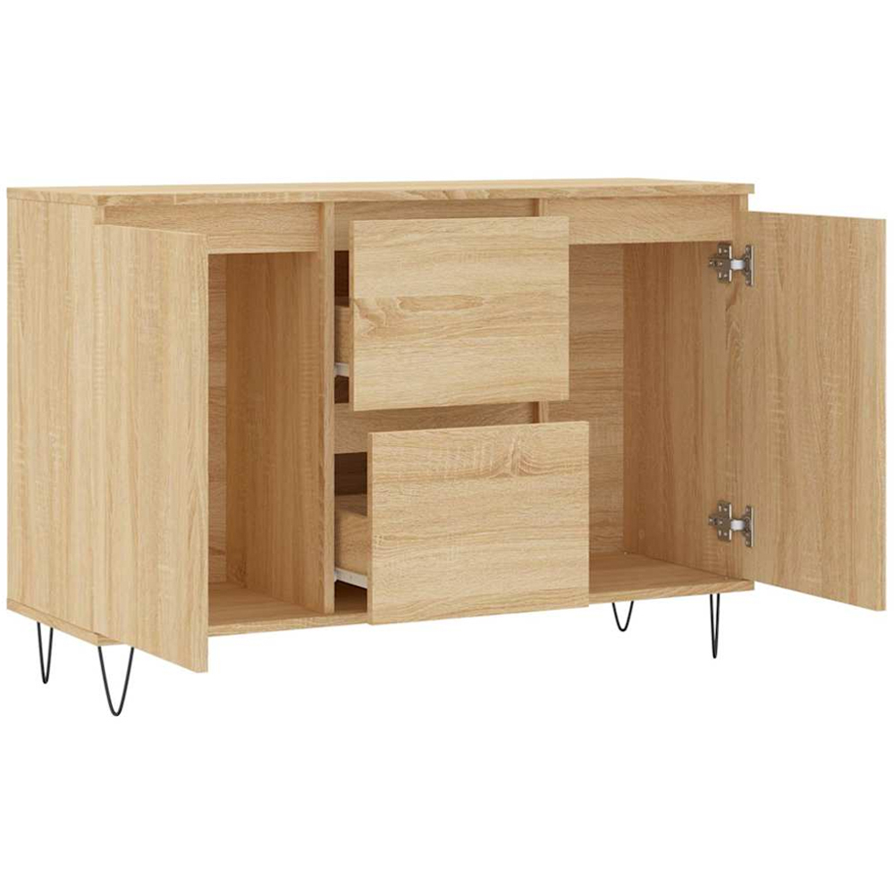 vidaXL 2 Door 2 Drawer Sonoma Oak Sideboard Image 6