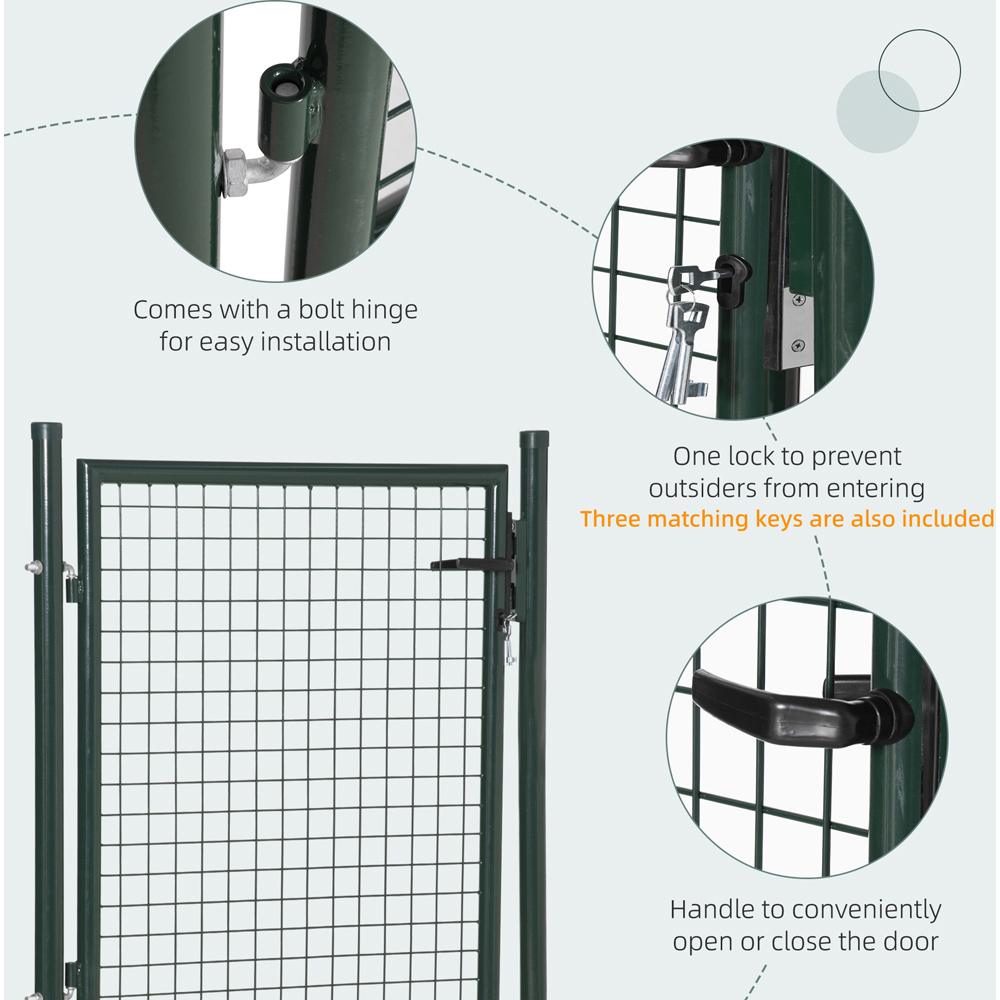 Portland HOMCOM Steel Mesh Garden Gate 150 x 97cm Image 5