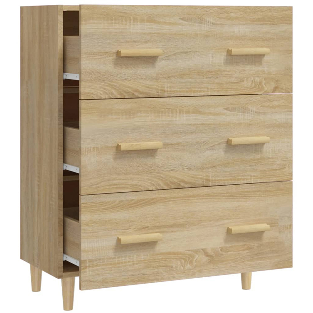 vidaXL 3 Drawer Sonoma Oak Sideboard Image 5