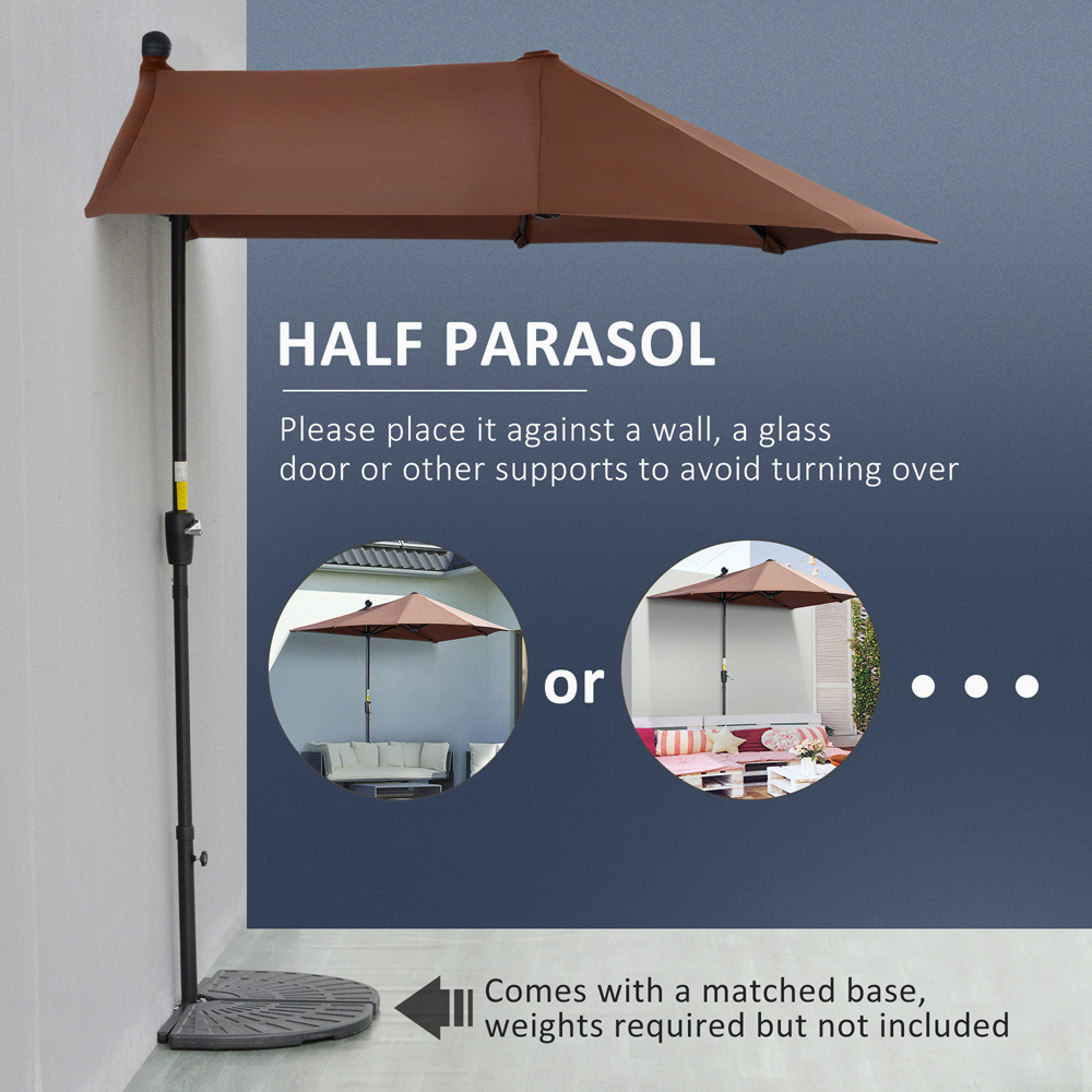 Outsunny Coffee Crank Handle Double Sided Parasol 2m Image 4