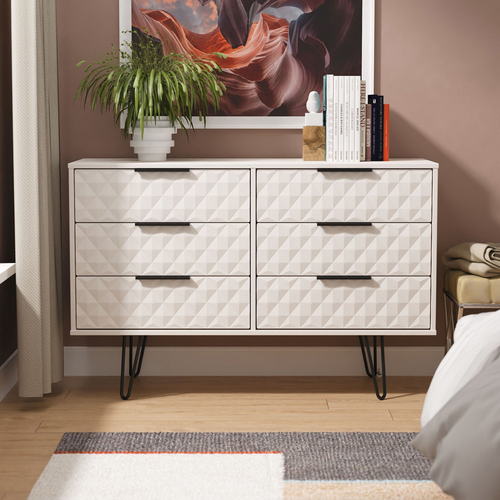 Crowndale Harlequin 6 Drawer Kashmir Matt Wide Chest of Drawers Ready Assembled Image 7