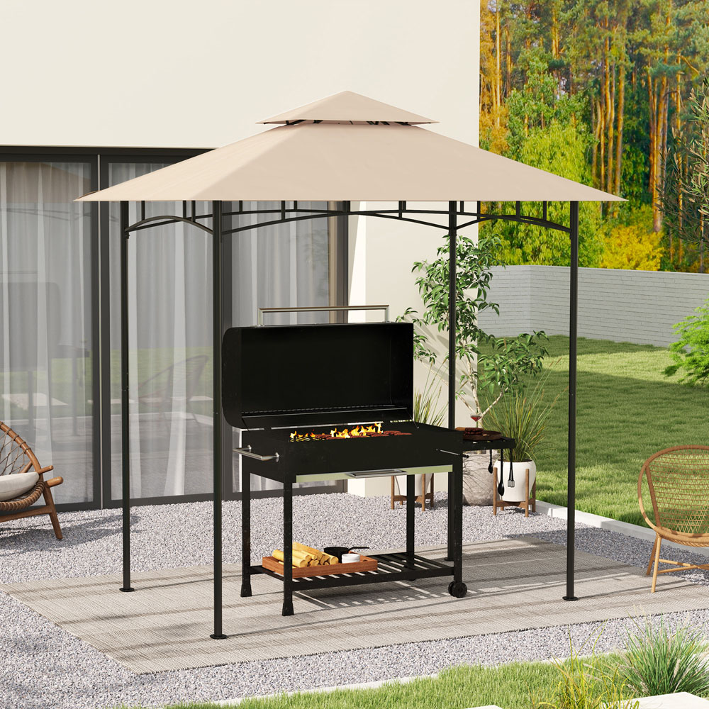 Outsunny 1.5 x 2.4m Beige Gazebo Canopy Replacement Image 5