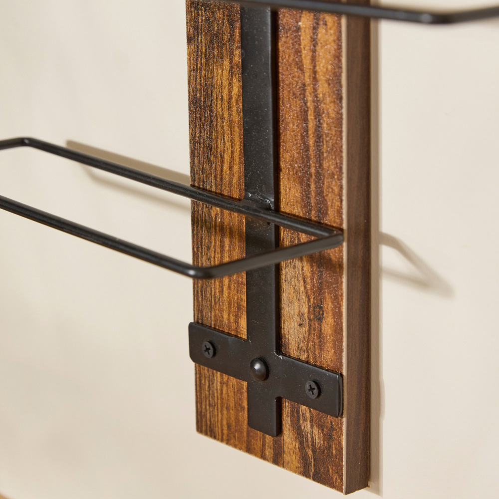 Dibor 8 Bottle Wooden Wall Mounted Upright Wine Rack Image 4