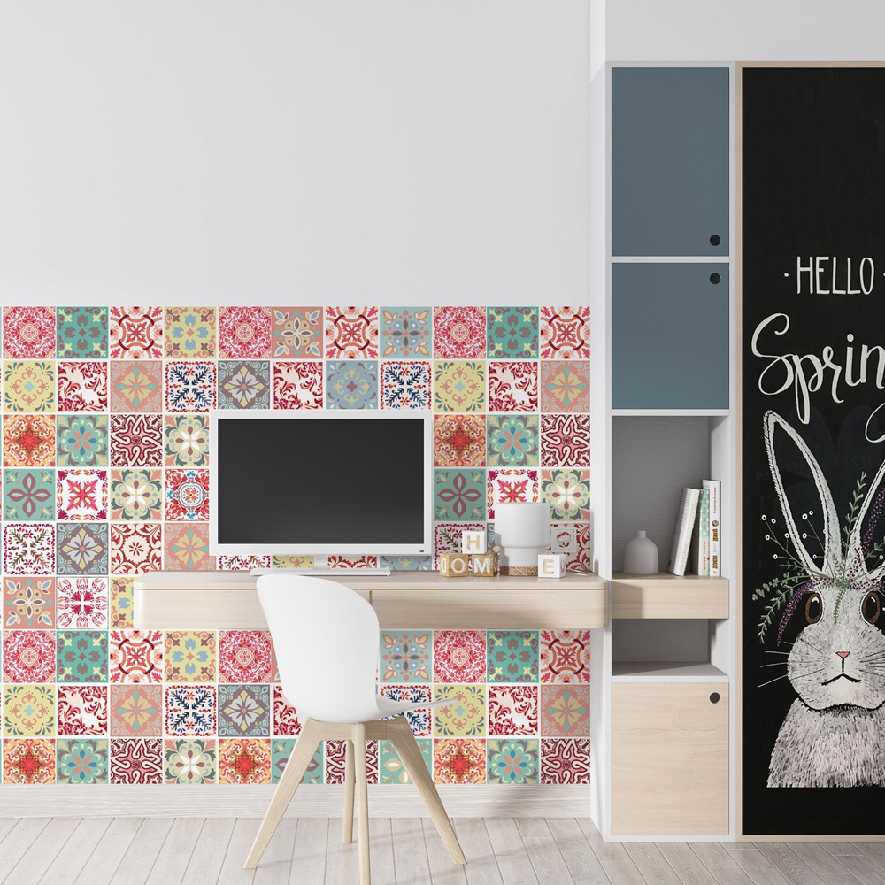 Wallplus Bossa Mediterranean Wall Tile Sticker 15 x 15cm 48 Pack Image 3