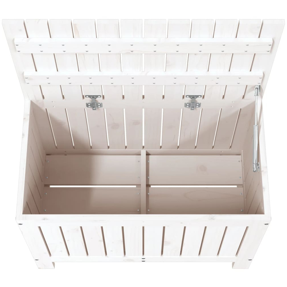vidaXL 54 x 76 x 42.5cm White Pine Wood Garden Storage Box Image 7