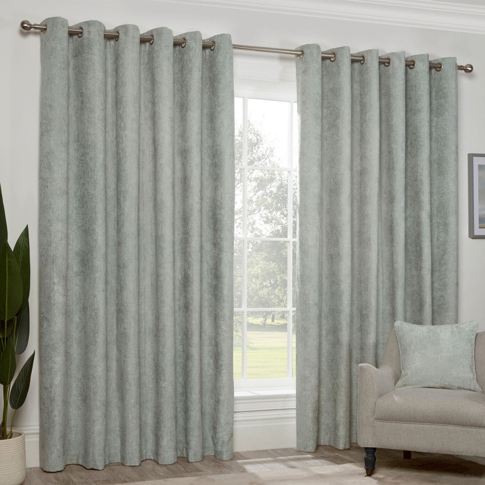 Divante Sage Alden Thermal Eyelet Curtains 183 x 168cm Image 1