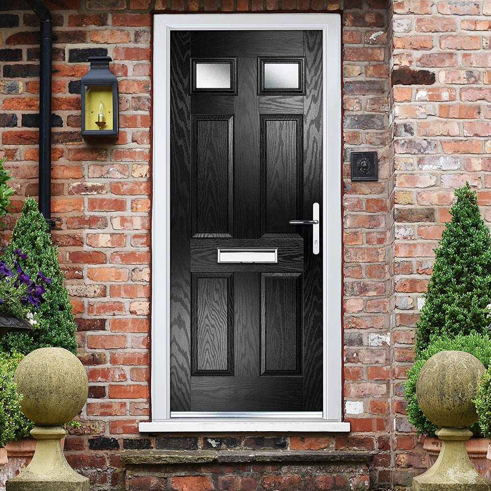 Crystal GRP Composite Six Square Two Glass Black Left Hand Obscure Glass 920x2055mm Image 2