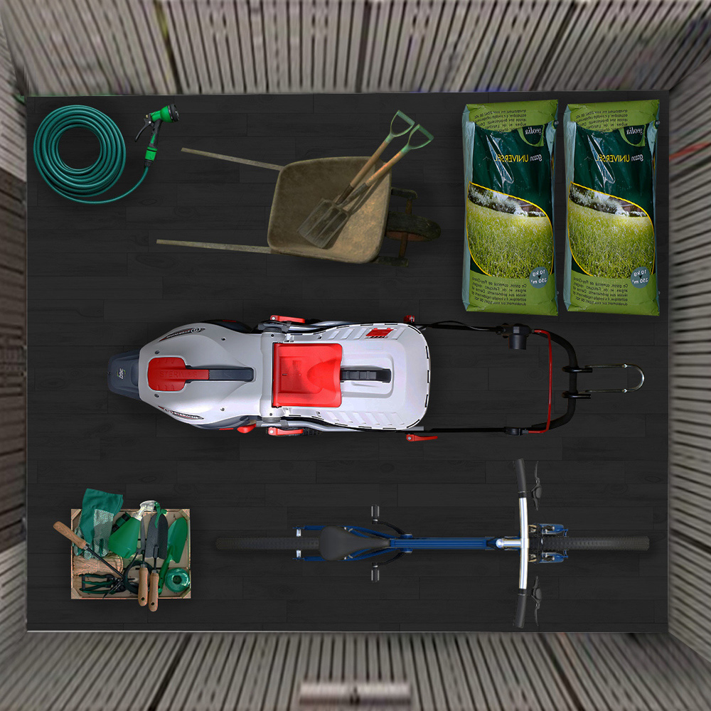 Costway 9 x 6ft Galvanized Metal Garden Shed with Foundation Image 3