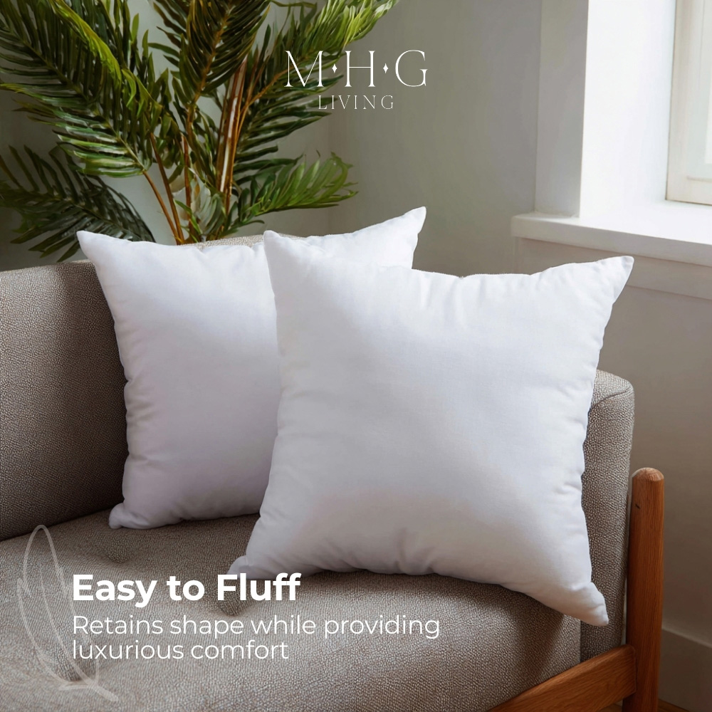 MHG Living White Hollowfibre Non-Woven Square Cushion Pad 40.6 x 40.6cm 2 Pack Image 6