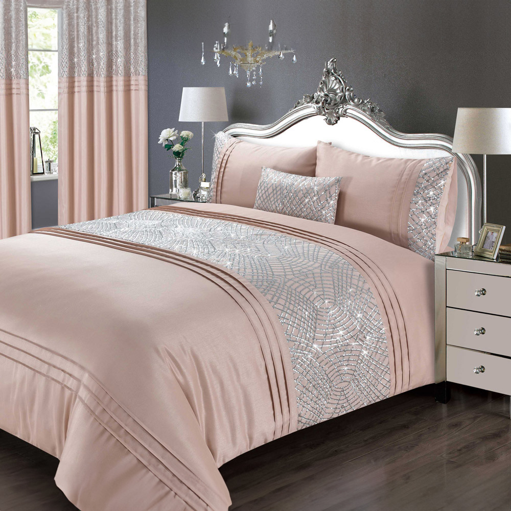 Rapport Home Charleston Super King Size Blush Duvet Set  Image 1