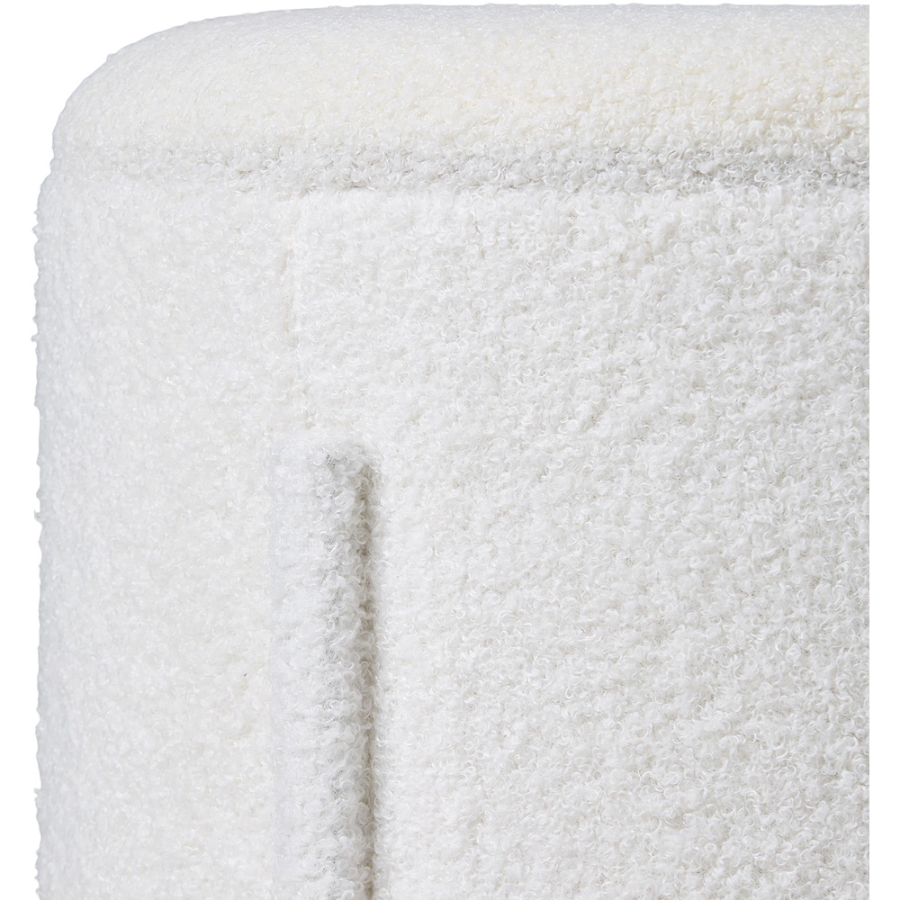 Living and Home White Teddy Fleece Foldable Back Vanity Chair with Hidden Storage Image 4
