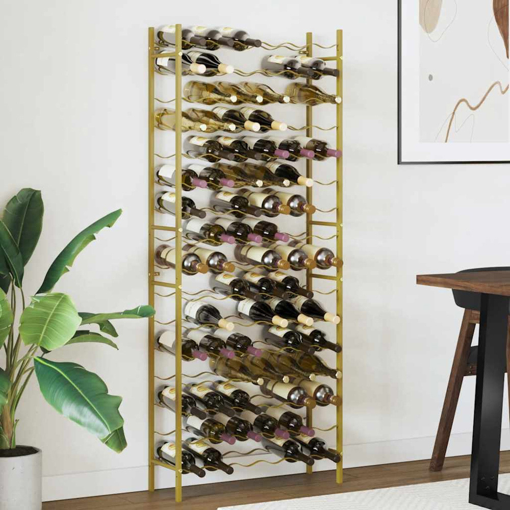 vidaXL 96 Bottle Gold Freestanding Wine Rack Image 2
