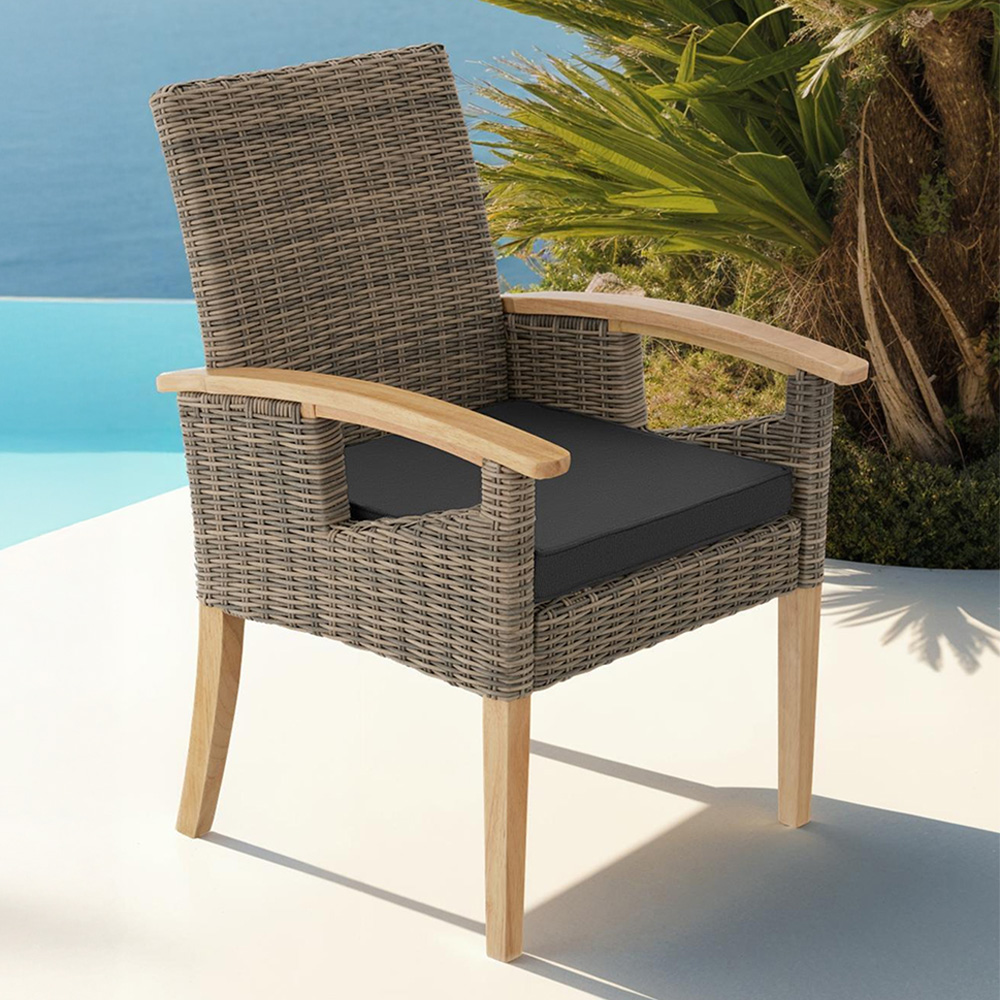 tectake Rosarno Nature Polyrattan Garden Chair Image 1