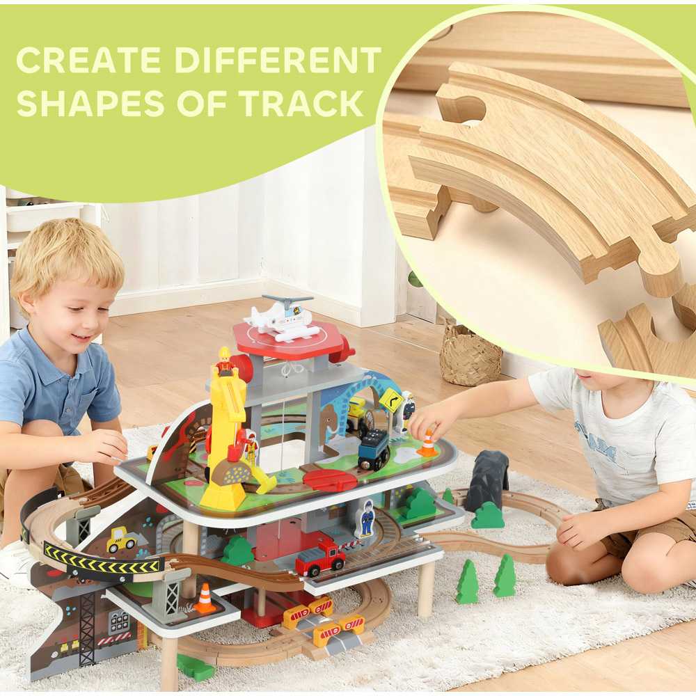 Tommy Toys AIYAPLAY 79 Piece Mine Themed Wooden Toy Train Set Image 7
