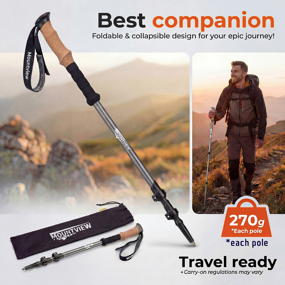 Mountview 2 Piece Aluminium Lightweight Trekking Pole Image 7