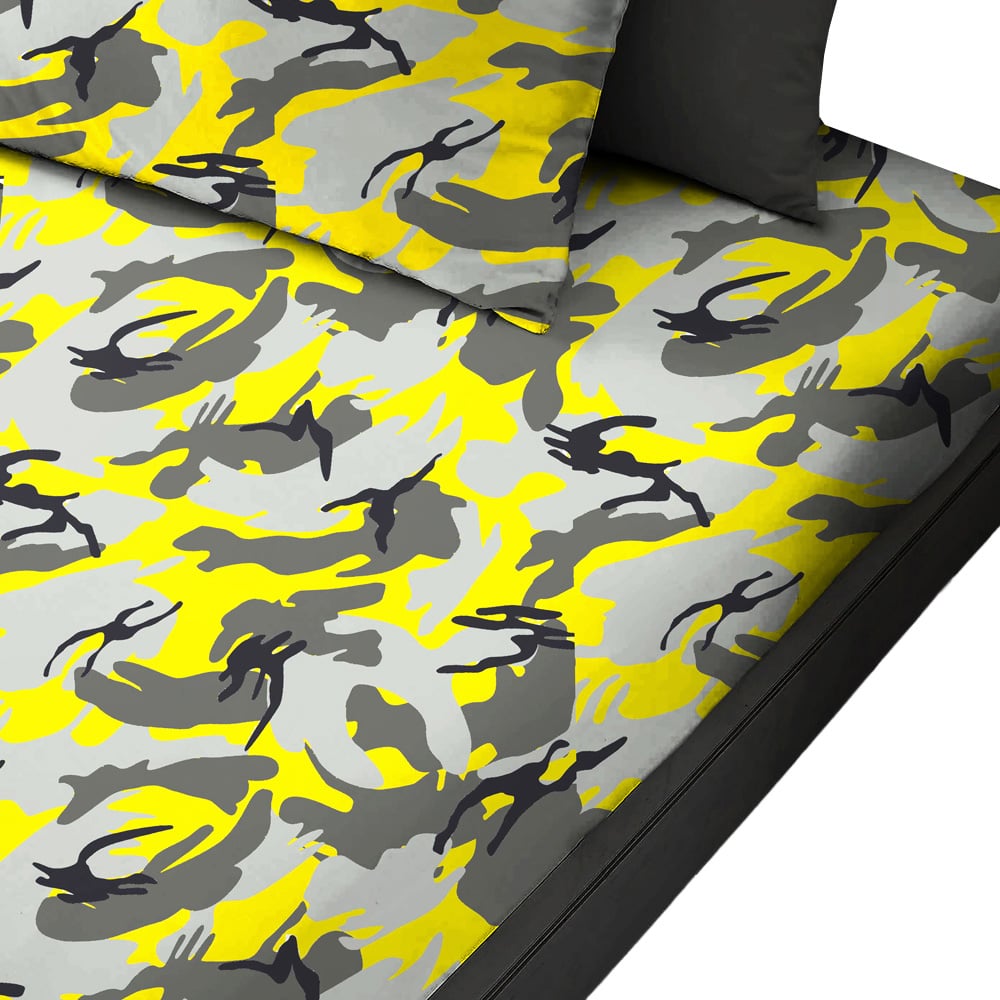 Velosso Small Camouflage Yellow Fitted Sheet Image 1