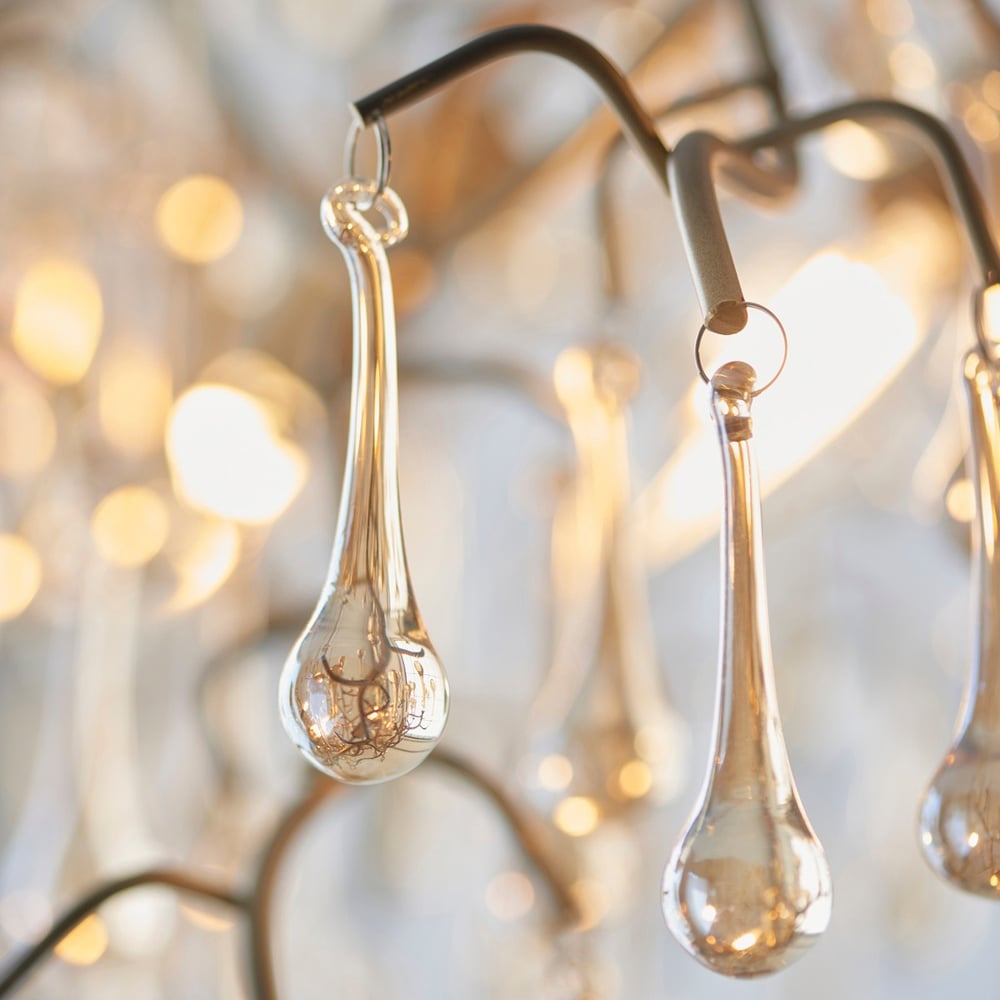 Merano Rimini Lustre Glass Gold and Champagne Pendant Ceiling Light Image 5