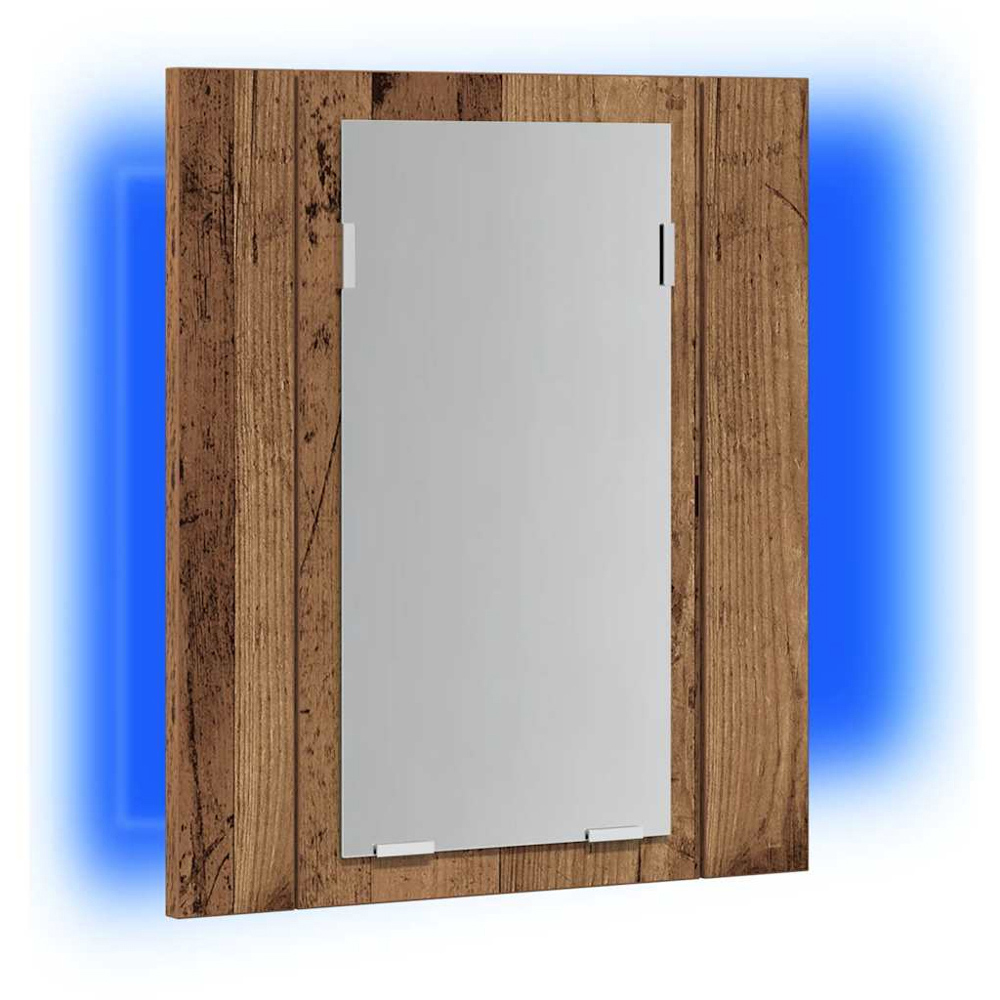 vidaXL LED Mirror Old Wood Bathroom Cabinet Image 5