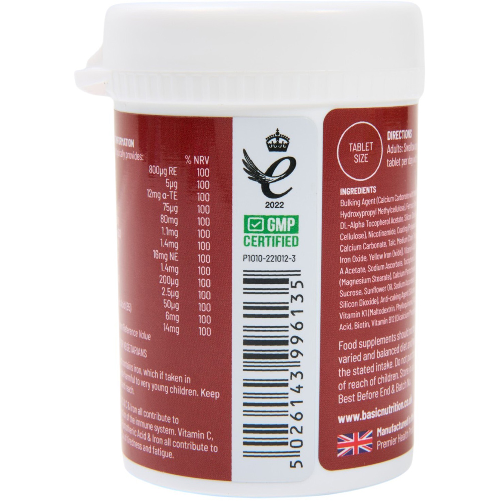 Pack of 60 Basic Nutrition Multivitamins and Iron Tablets Image 4