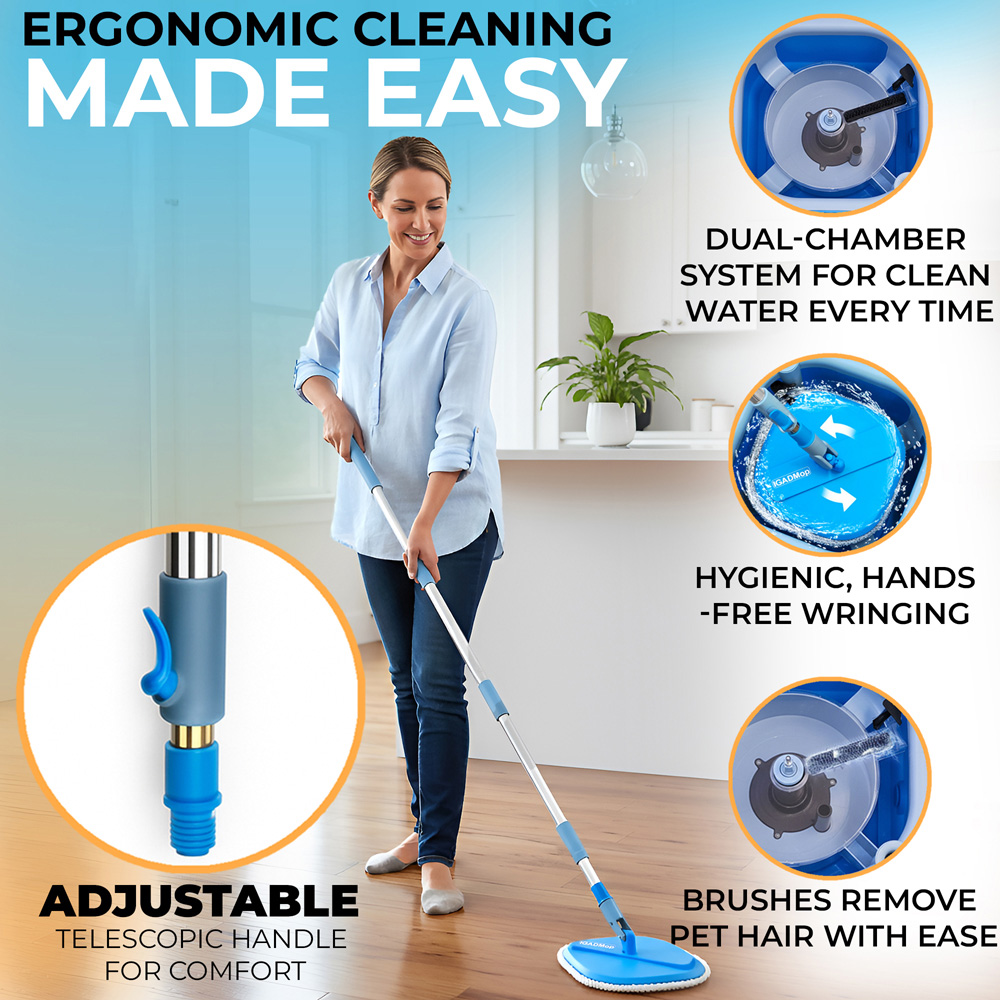 IGAD Mop Professional Mop Set with Dual Chamber Bucket Image 6