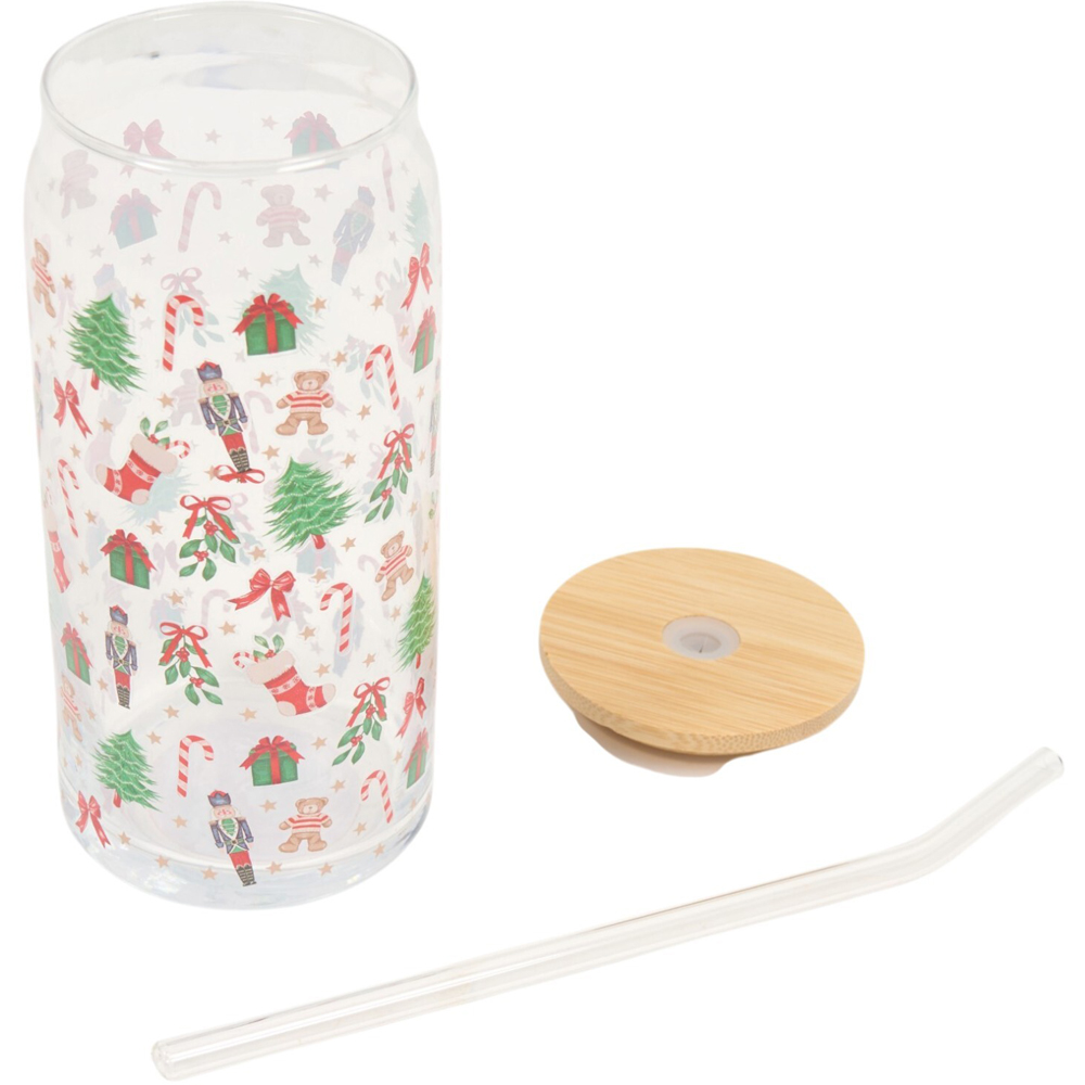 Christmas Glass Drinking Jar Image 4