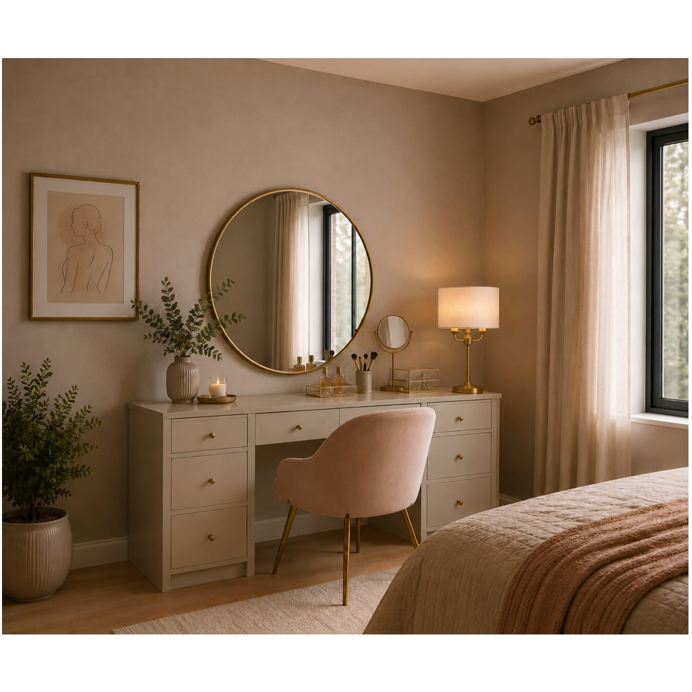 Cosylyte Winston 3 Light Classic Faux Linen Shade Brass Base Table Lamp Image 2
