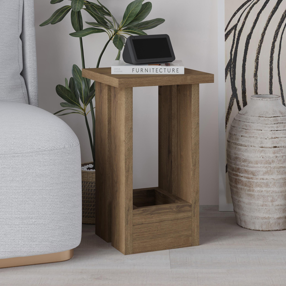 Decortie Tasos Dark Oak Effect Side Table Image 4