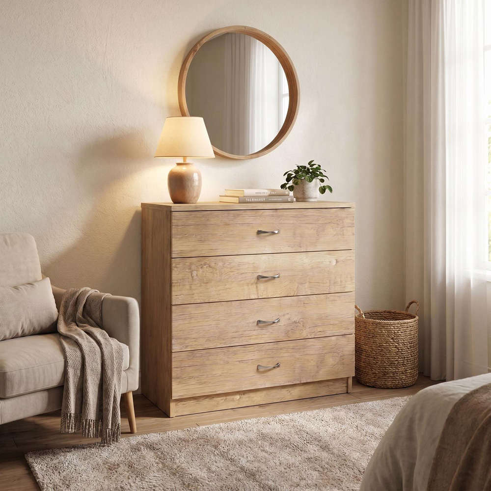 FWStyle Promo 4 Drawer Oak Chest of Drawers Image 5