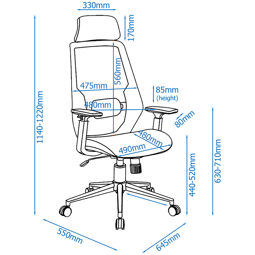 Alphason Clifton Black Mesh Back Chair Image 6