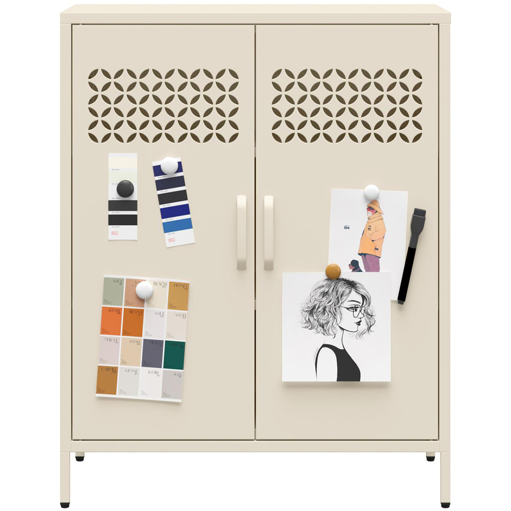 Dorel Annie 2 Door Parchment Metal Cabinet Image 6