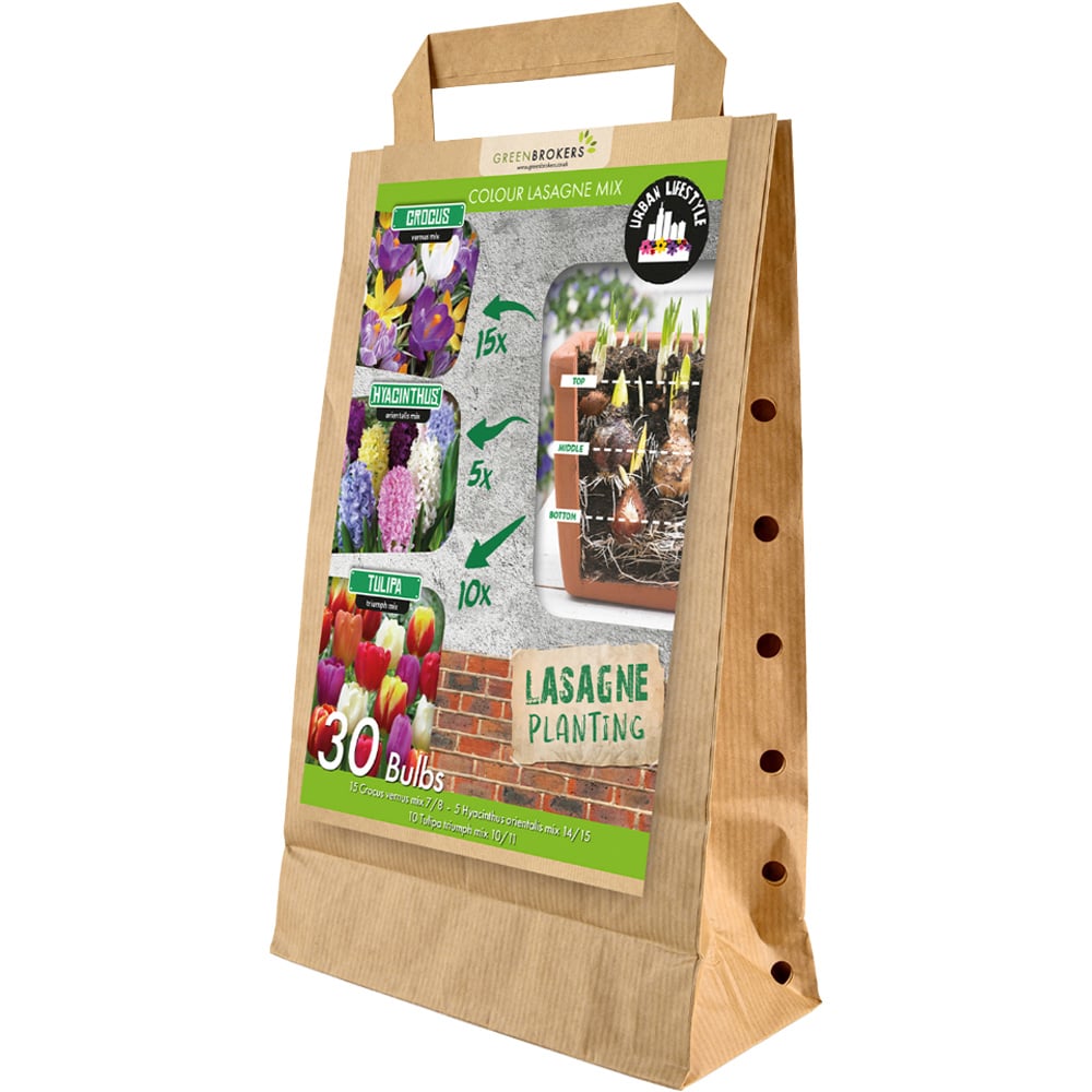 GreenBrokers Dutch Colour Lasagne Mixed Planting Bulb in Eco Gift Bag 30 Pack Image 1