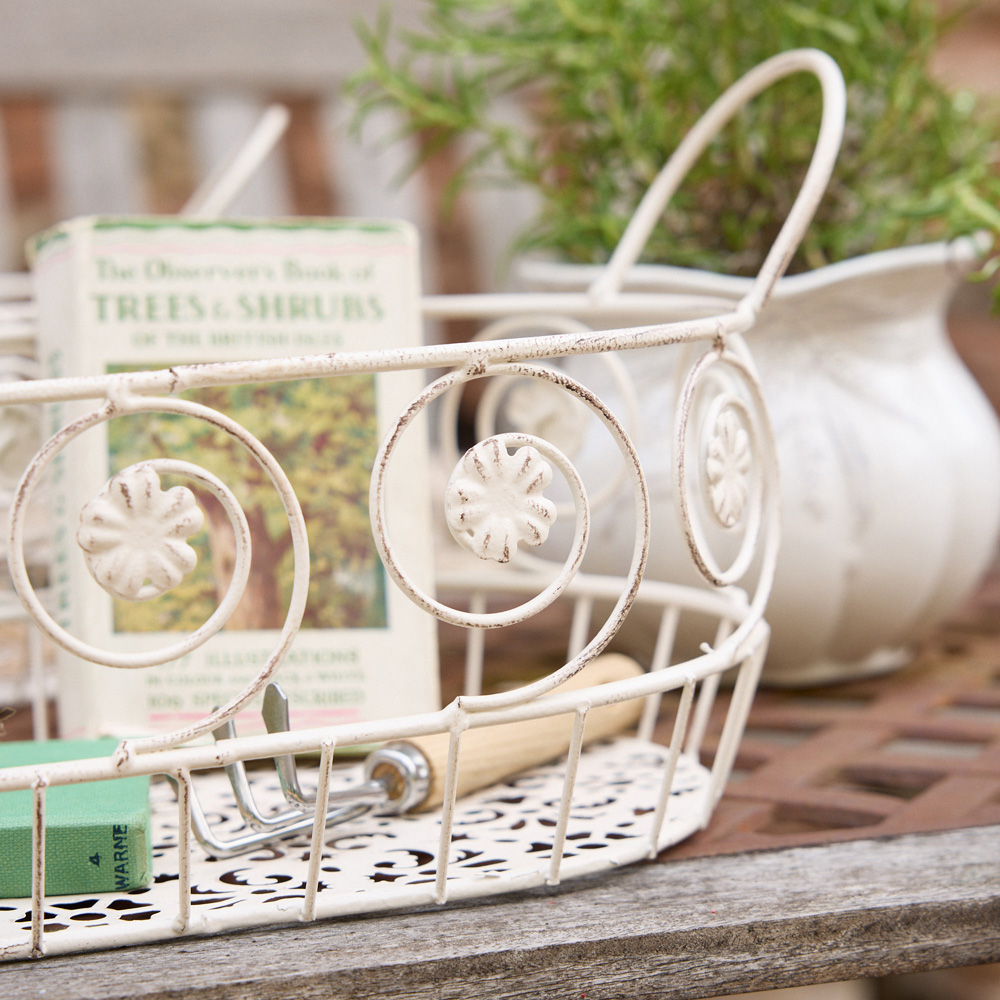 Dibor Duras Cream Vintage Planter Basket Set of 2 Image 4