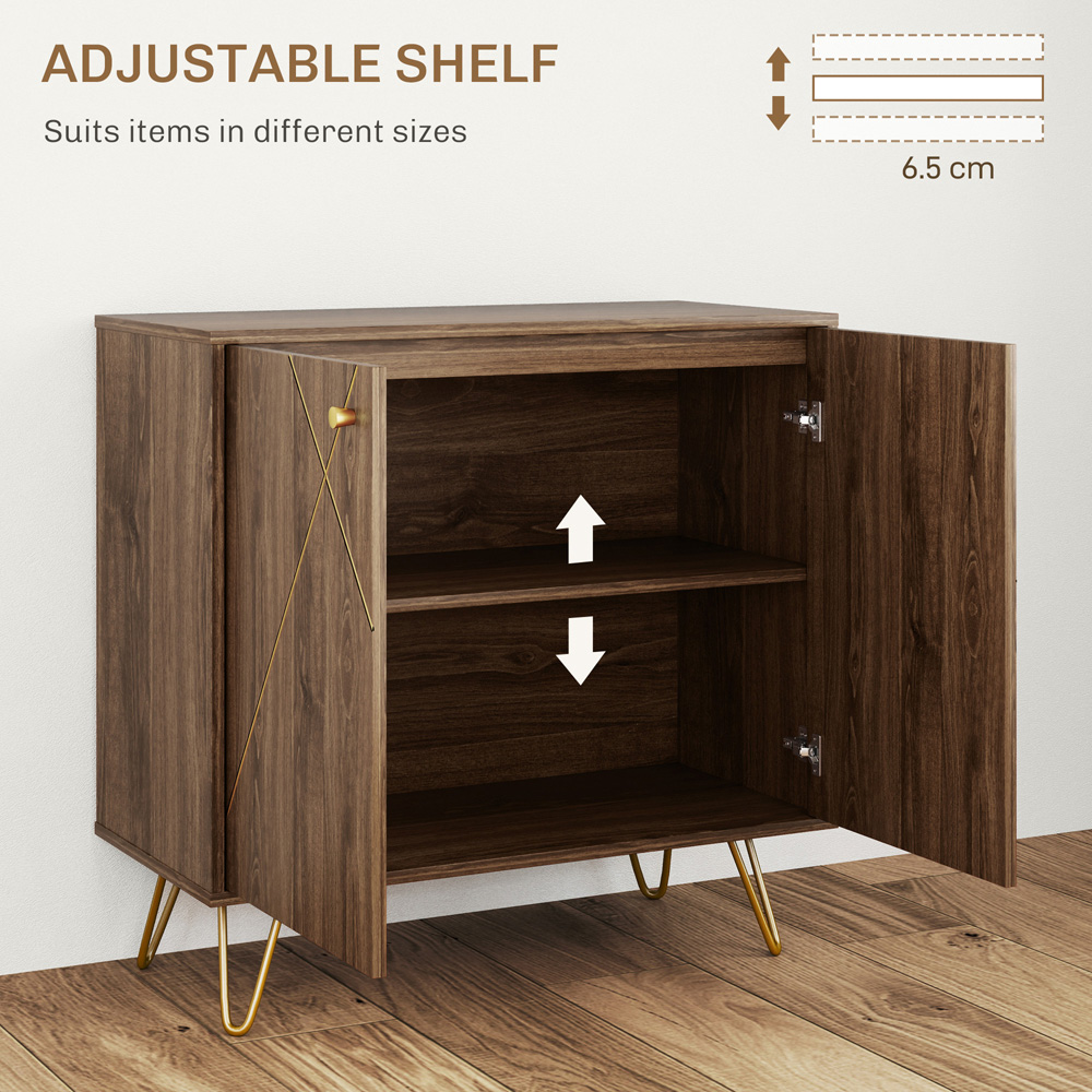 HOMCOM Brown Kitchen Sideboard Storage Cabinet Image 5