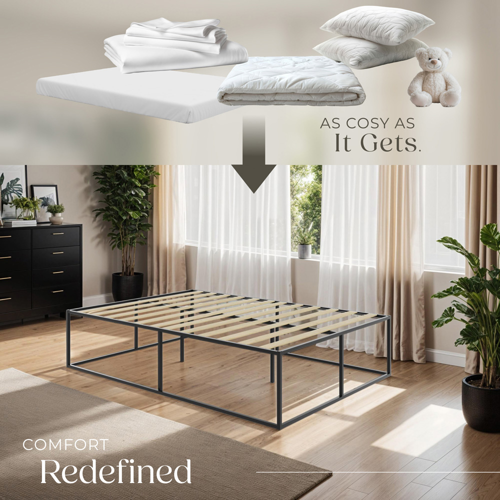 tectake Kyoto Double Steel Bed Frame Image 6