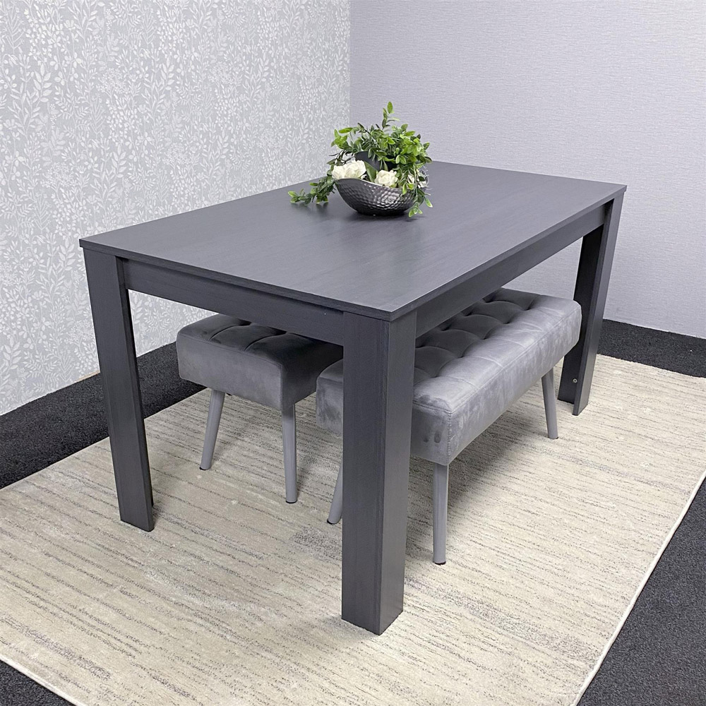 Kosy Koala 4 Seater Dining Set with Bench Dark Grey and Grey Velvet Image 4