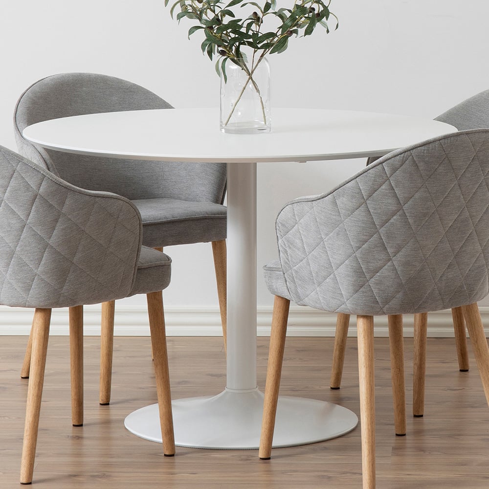 Florence Ibiza Round 4 Seater Dining Table White Image 1