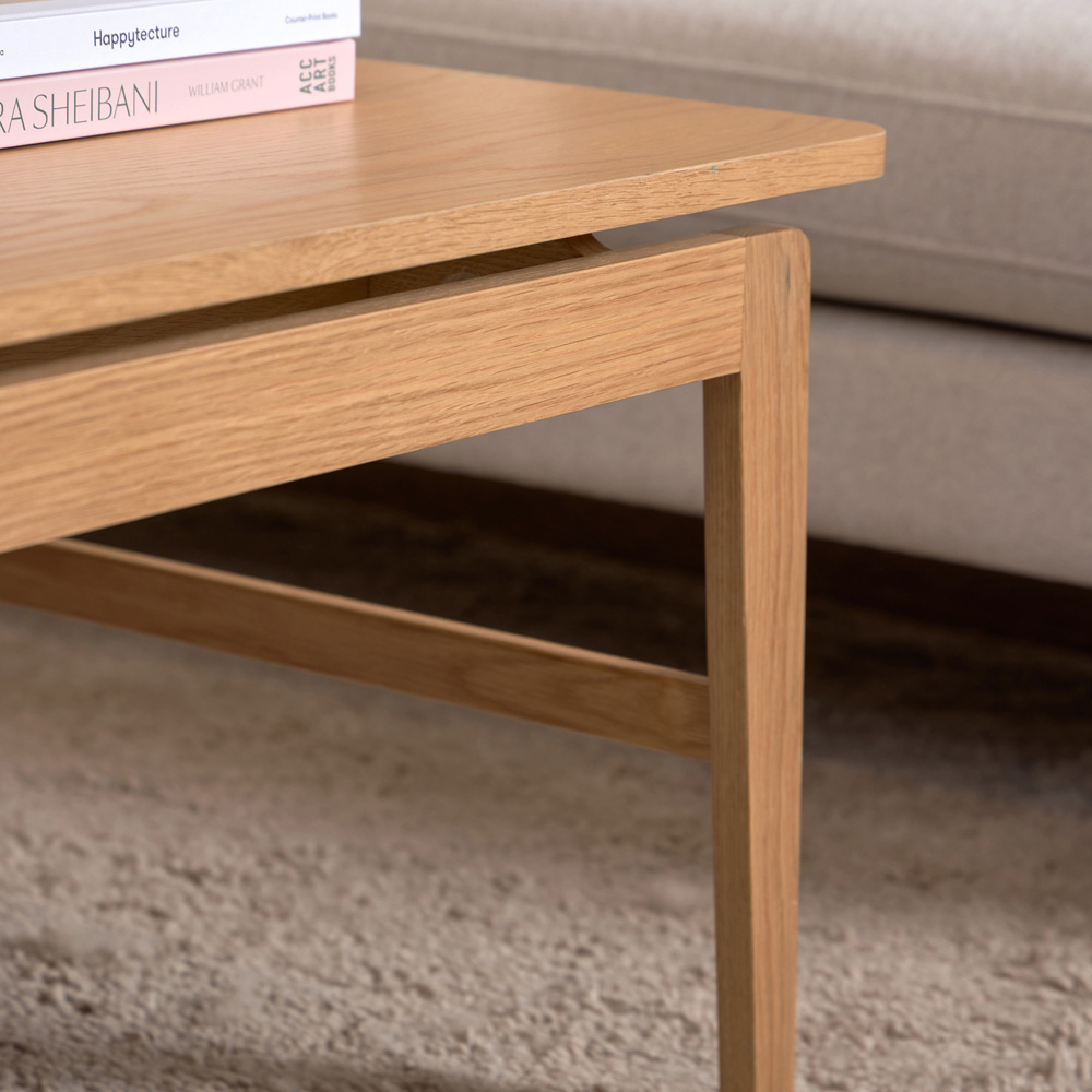 Florence Essex Rectangular Oak Coffee Table Image 5