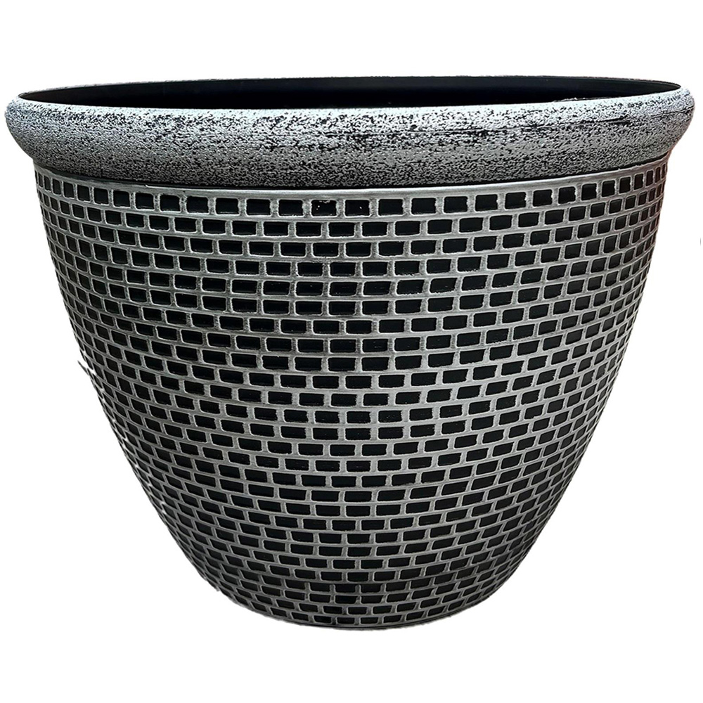 Gr8 Garden Cromarty Large Silver Plastic Plant Pot Large 36cm 2 Pack Image 3