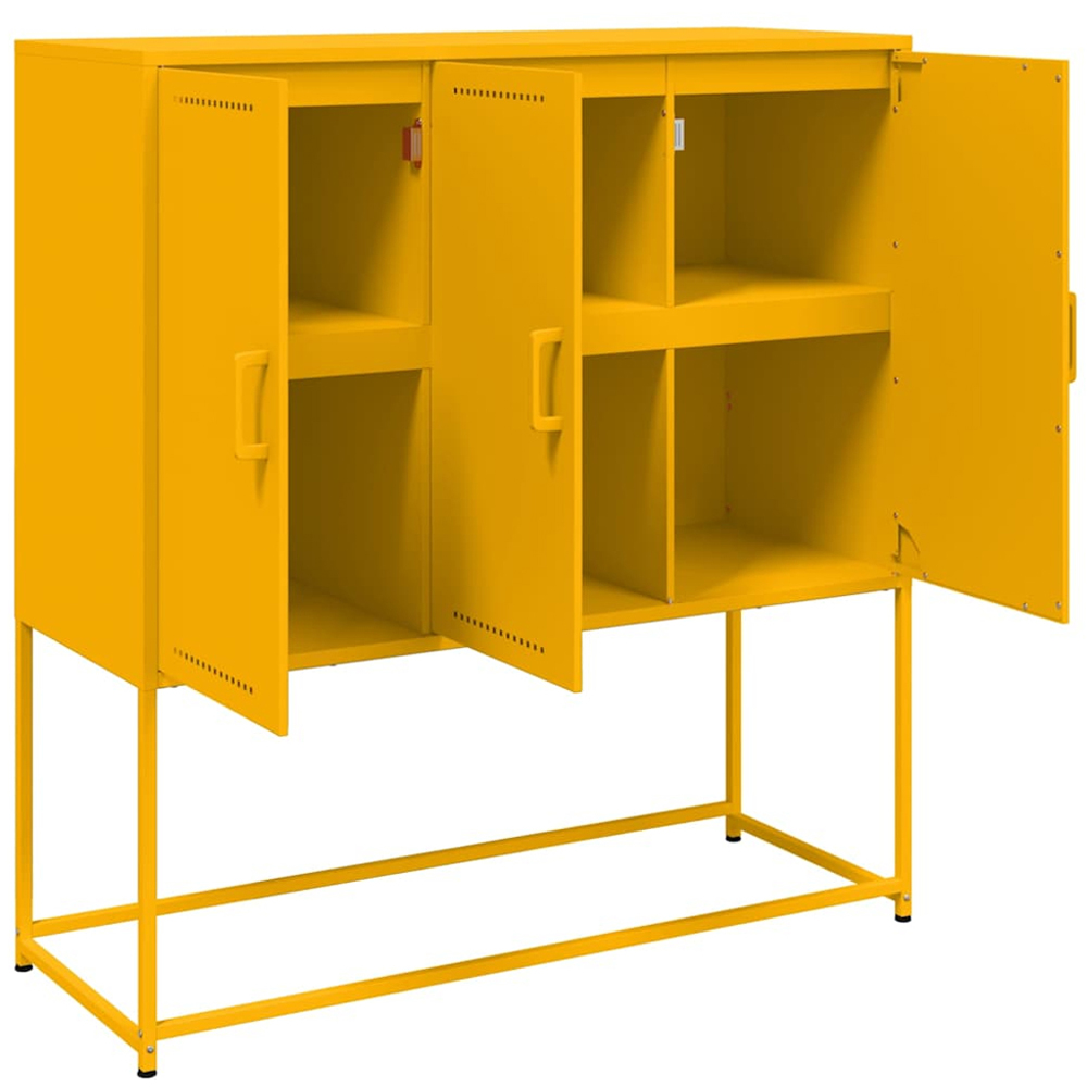vidaXL 3 Door Yellow Highboard Image 3