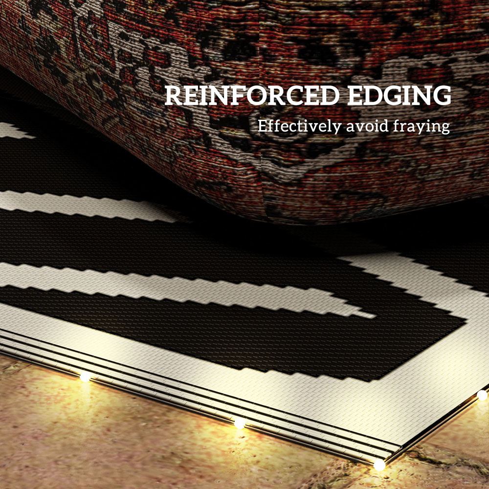 Outsunny Coffee and Black Reversible LED Rug 182 x 274cm Image 4