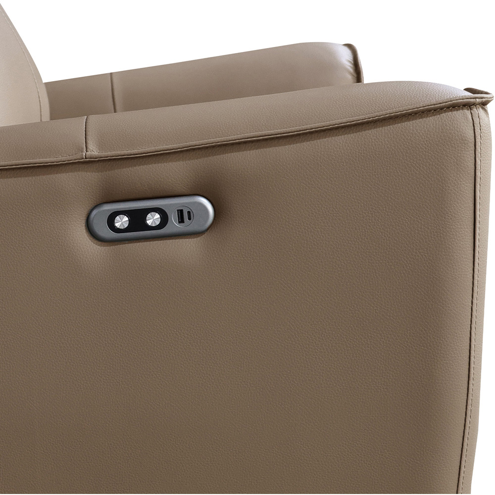 Aspire Elmhurst Mushroom Leather Power Recliner Armchair with USB and USB-C Charging Image 6